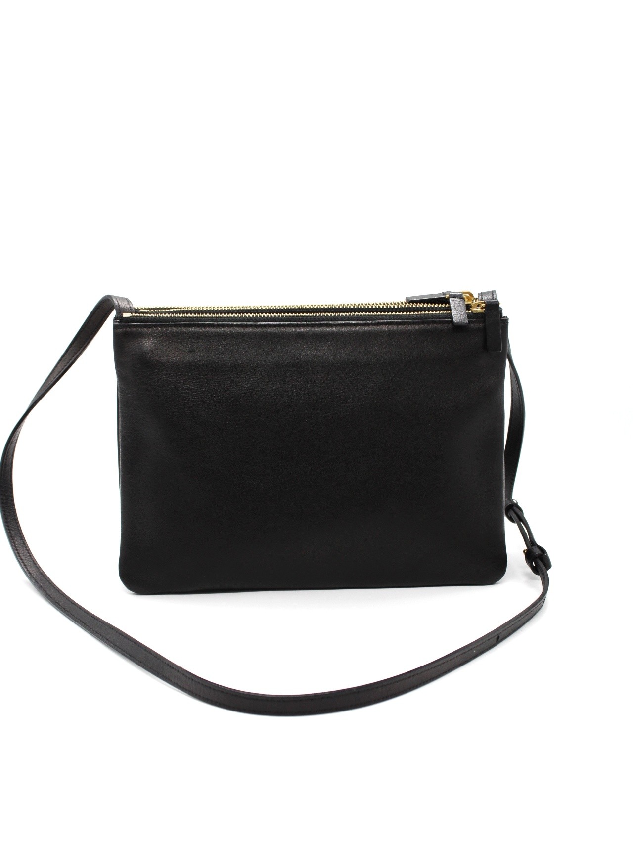 Tracolla Celine Trio in pelle nera thumb