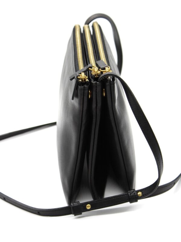 Tracolla Celine Trio in pelle nera