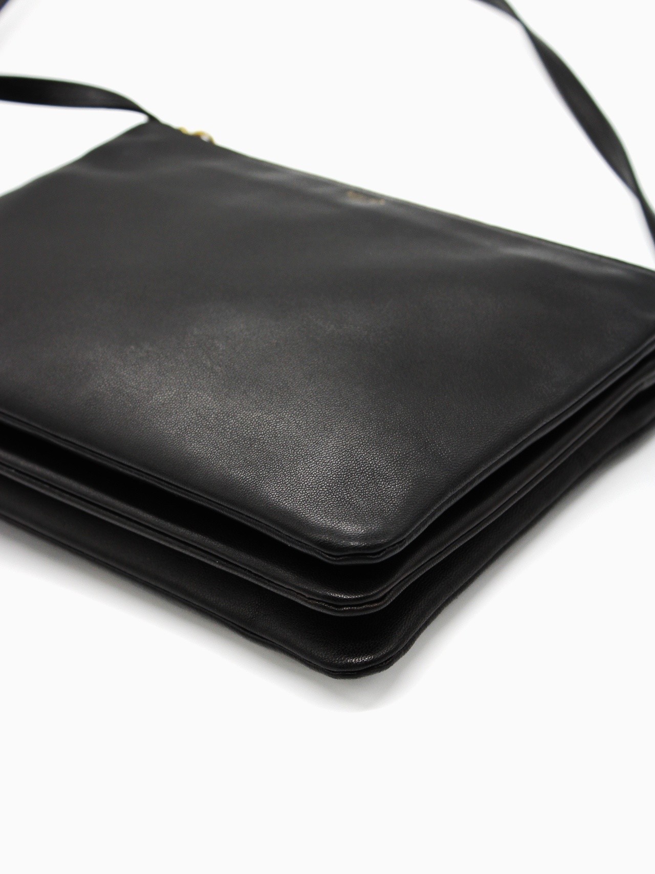 Tracolla Celine Trio in pelle nera thumb
