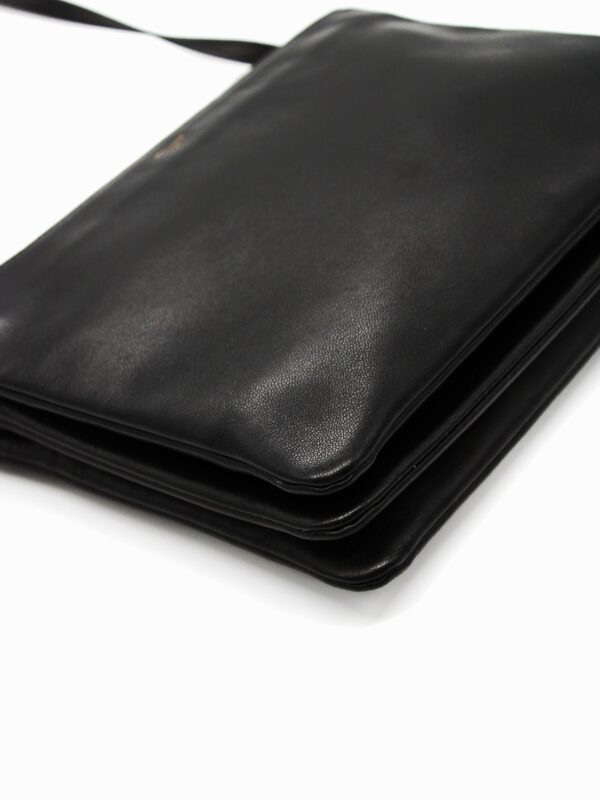 Tracolla Celine Trio in pelle nera