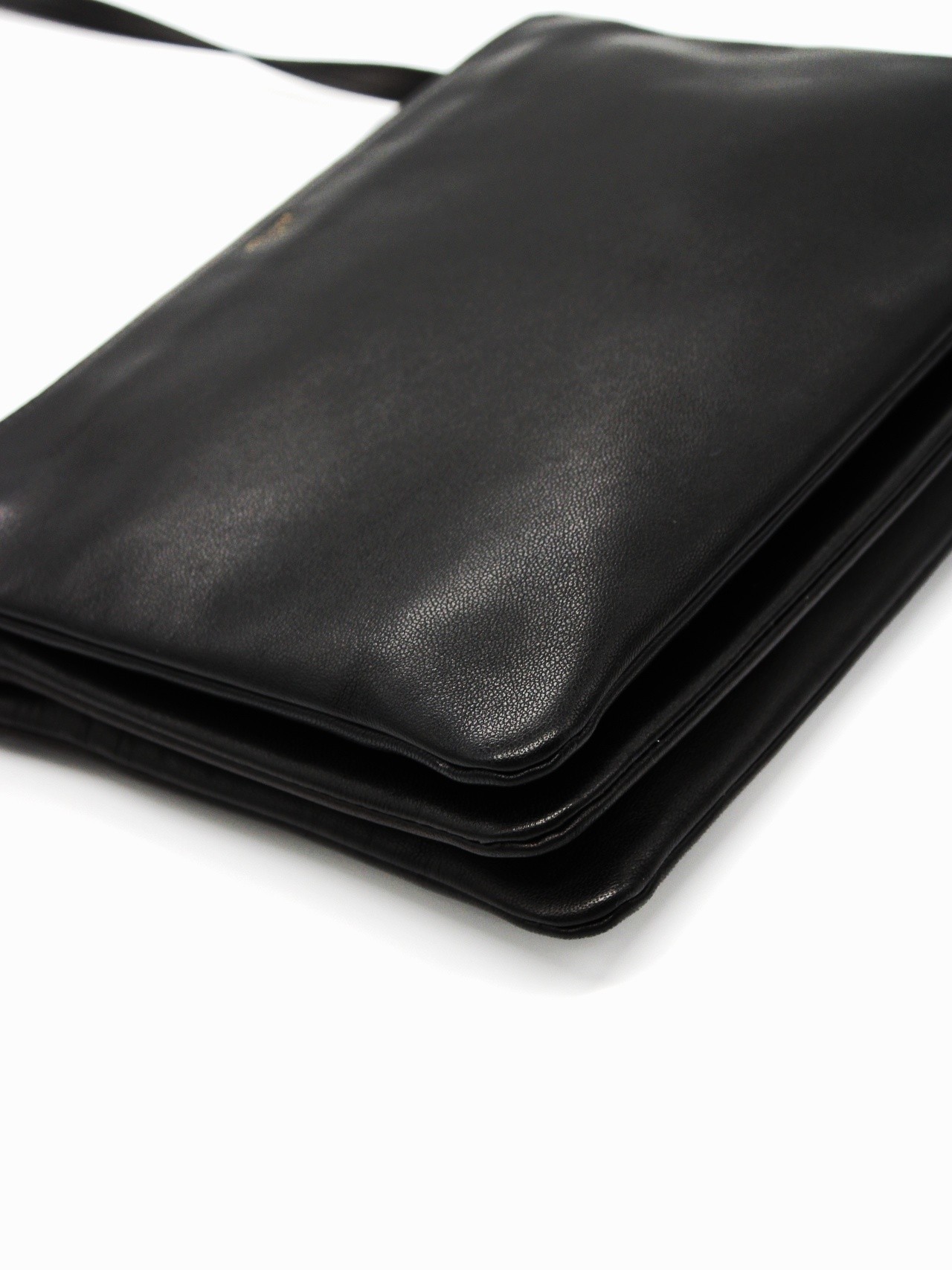 Tracolla Celine Trio in pelle nera thumb