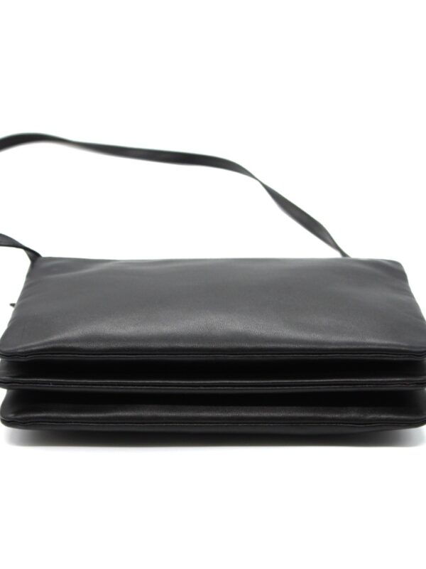 Tracolla Celine Trio in pelle nera