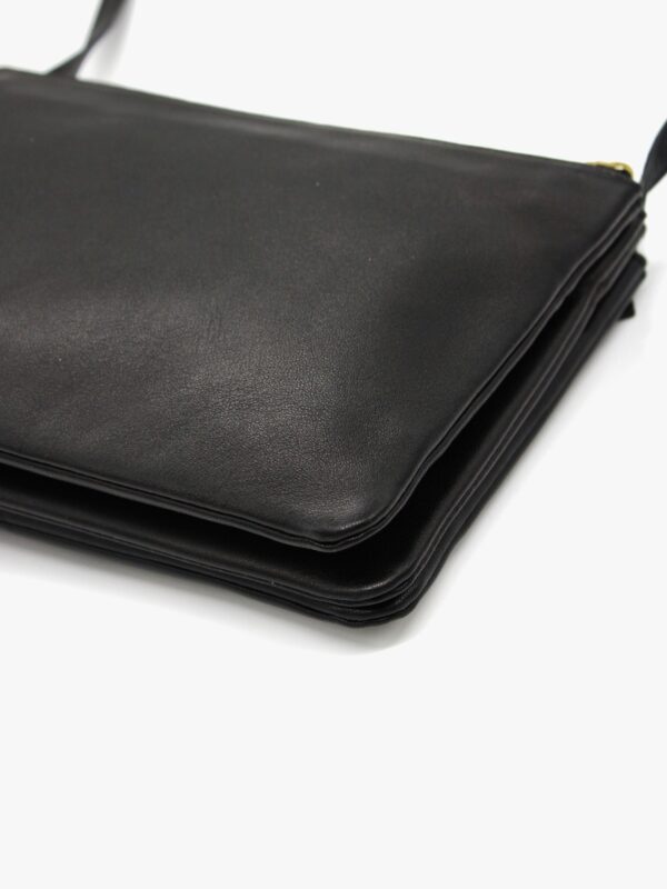 Tracolla Celine Trio in pelle nera