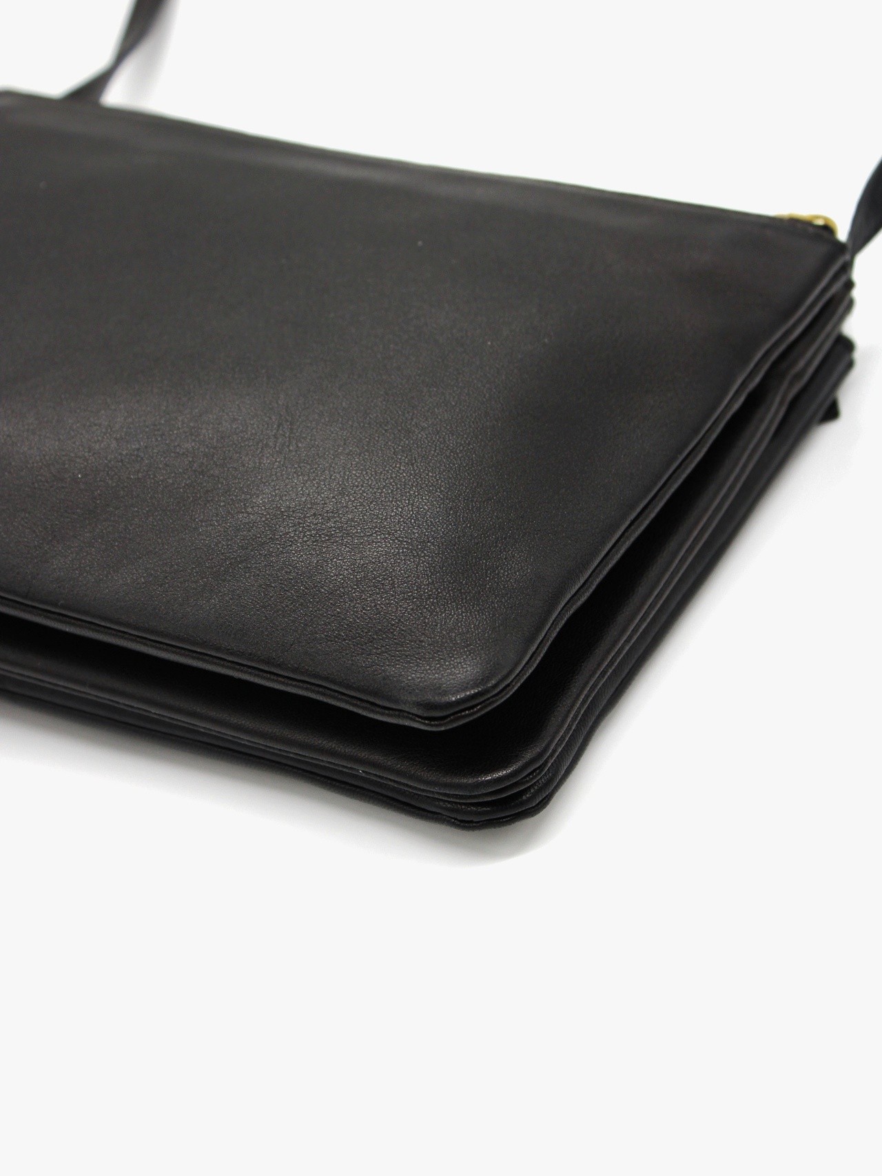 Tracolla Celine Trio in pelle nera thumb