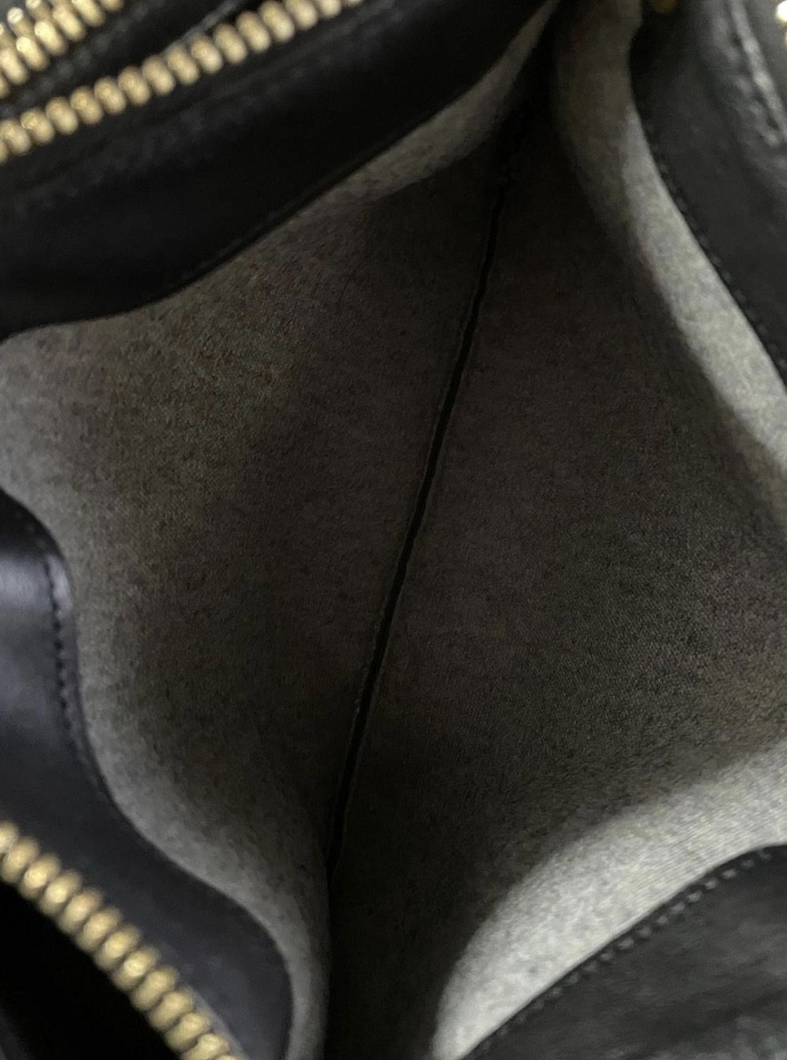 Tracolla Celine Trio in pelle nera thumb