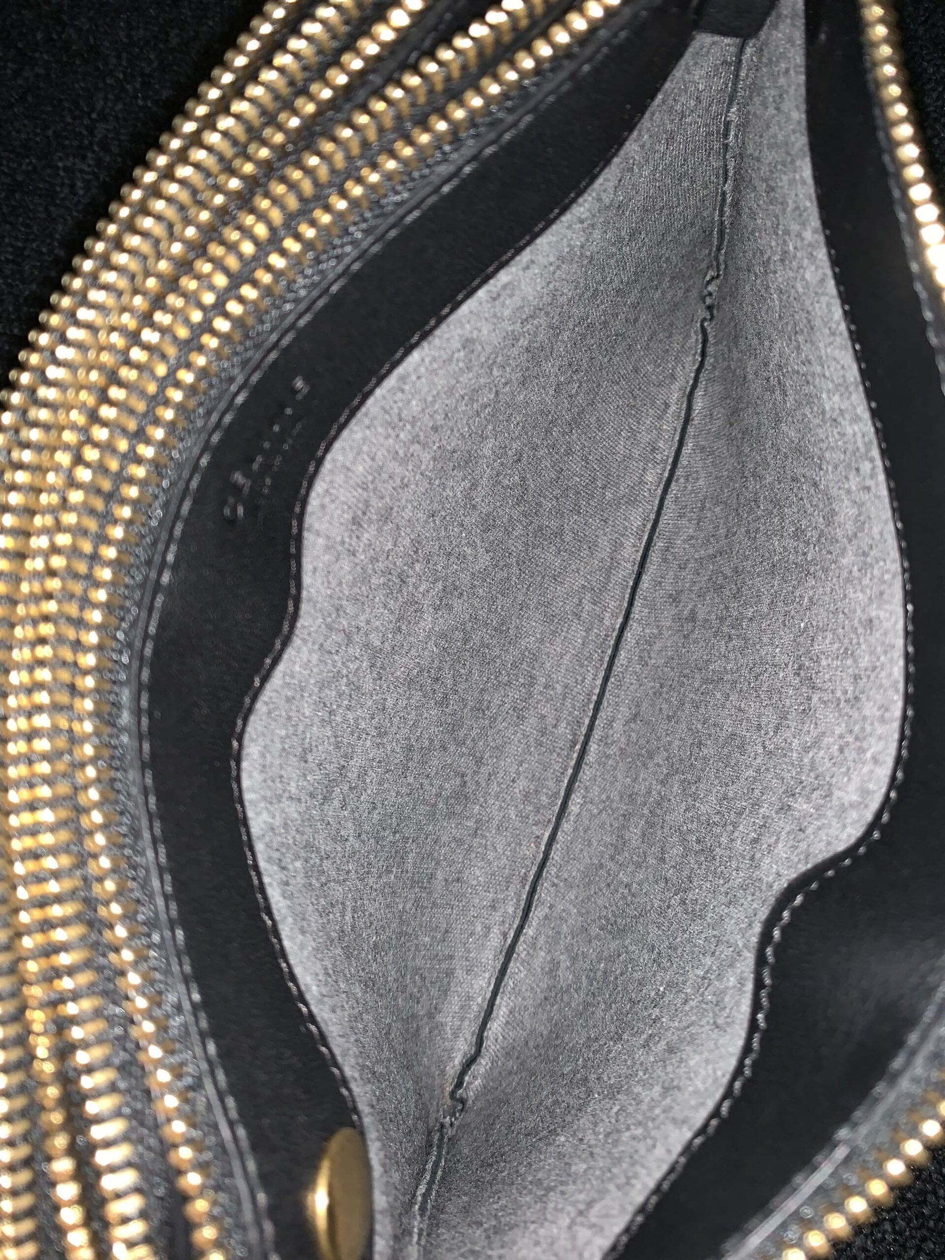 Tracolla Celine Trio in pelle nera thumb