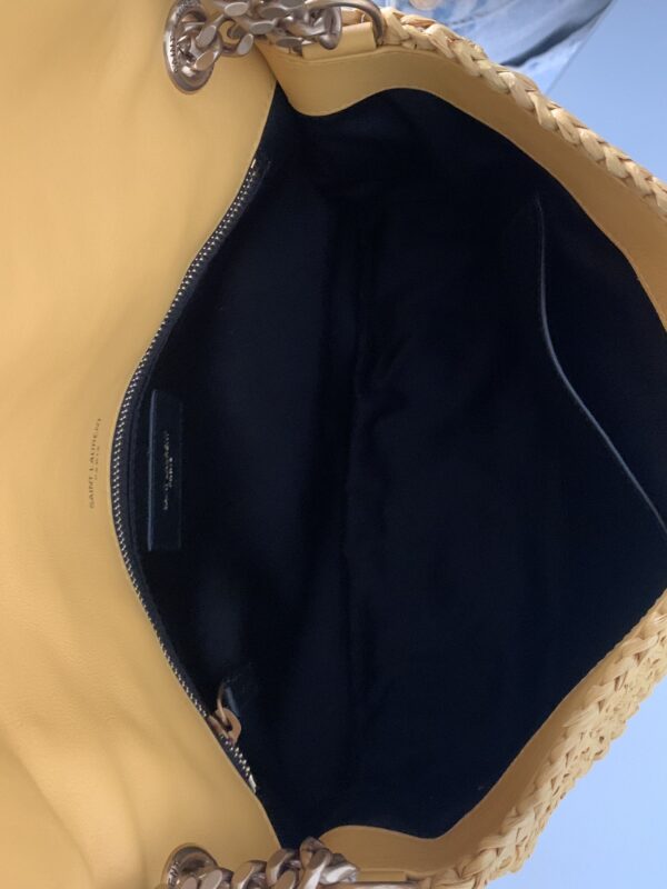 Borsa Saint Laurent Niki media in rafia e pelle