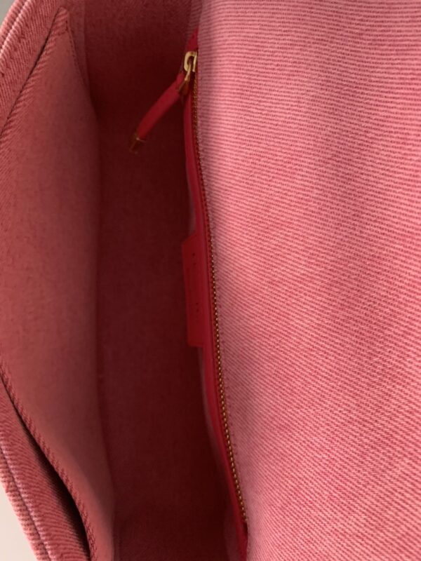 Borsa Dior Caro in denim rosa