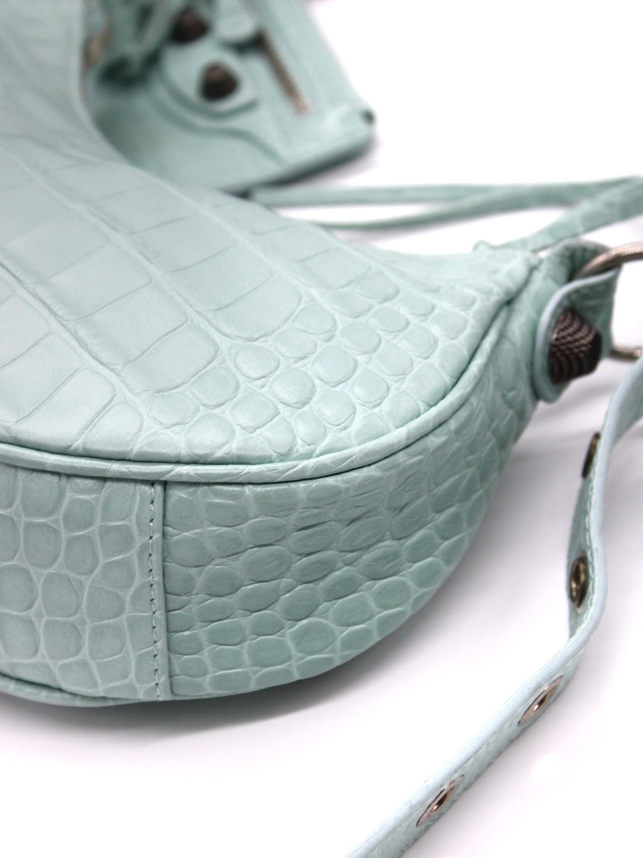 Borsa Balenciaga Cagole Xs Stampa Cocco verde acqua thumb