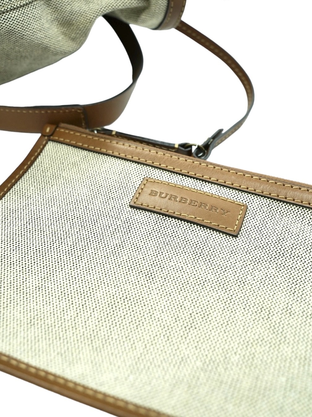 Shopper Burberry in Tela e Pelle con Pochette thumb
