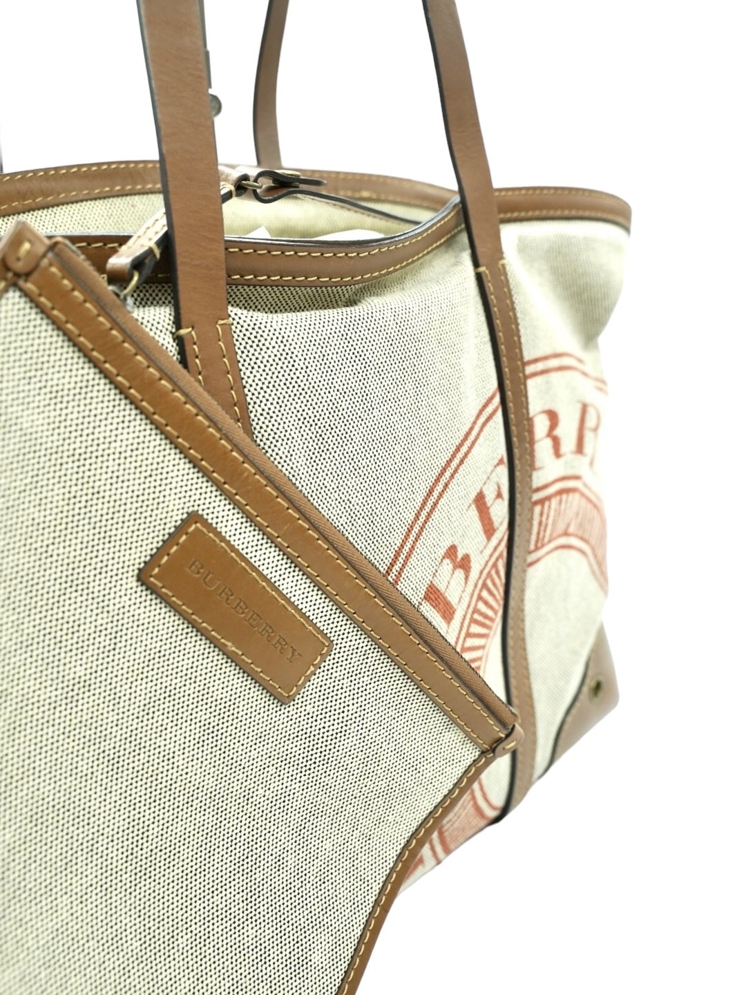 Shopper Burberry in Tela e Pelle con Pochette thumb