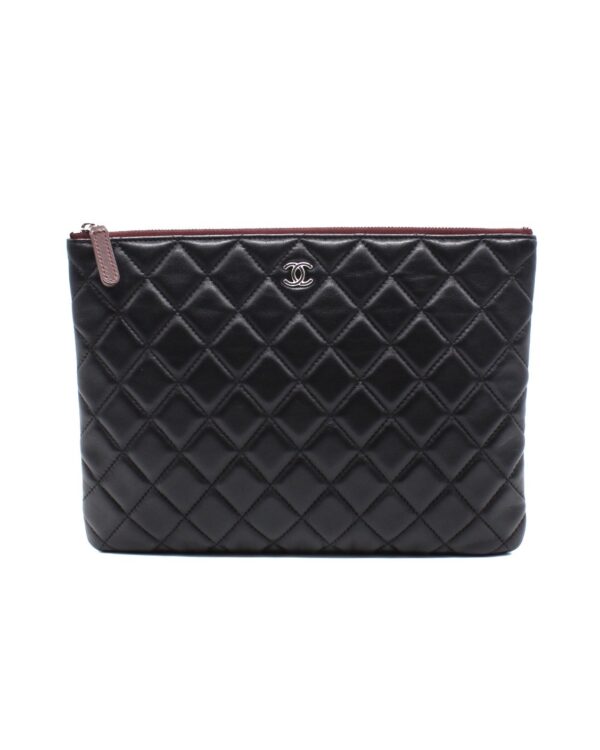Pochette Chanel In Pelle Liscia Nera