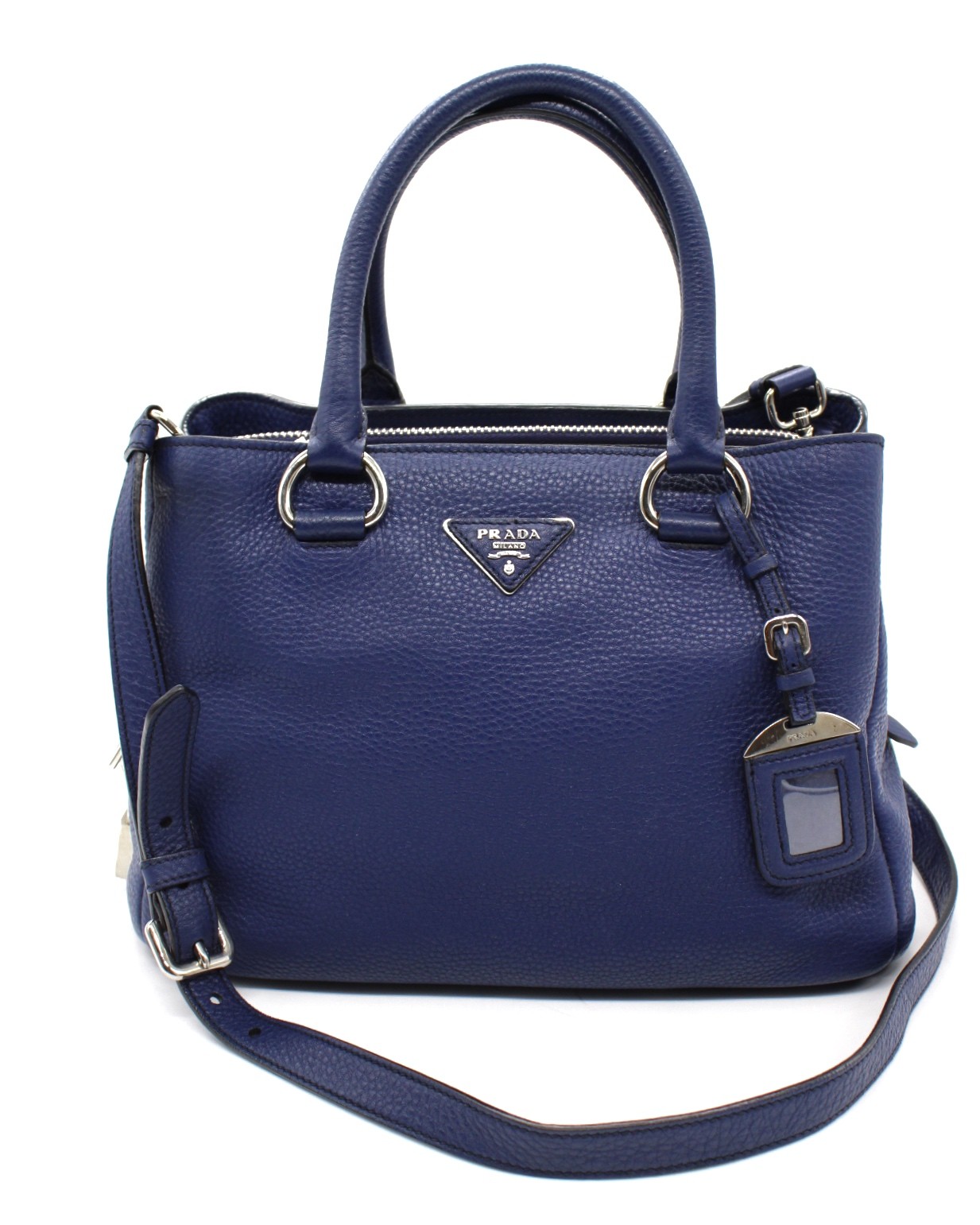 Borsa Prada in Pelle Martellata Blu thumb