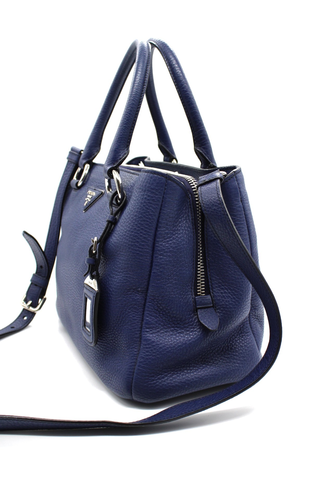Borsa Prada in Pelle Martellata Blu thumb