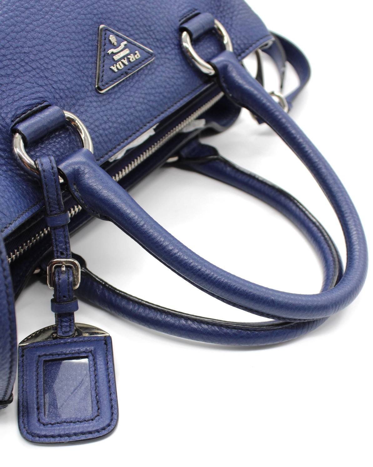 Borsa Prada in Pelle Martellata Blu thumb