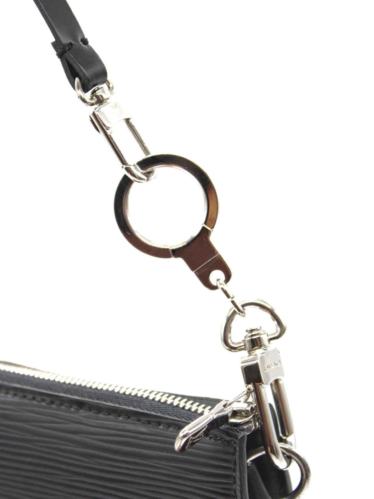 Pochette Louis Vuitton Pelle Epi nera con gancio estensore thumb