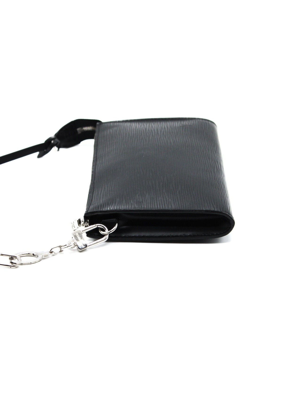 Pochette Louis Vuitton Pelle Epi nera con gancio estensore thumb