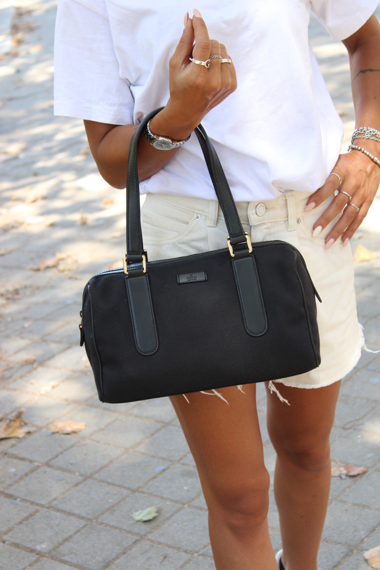 Bauletto Gucci Tessuto e Pelle Nero thumb