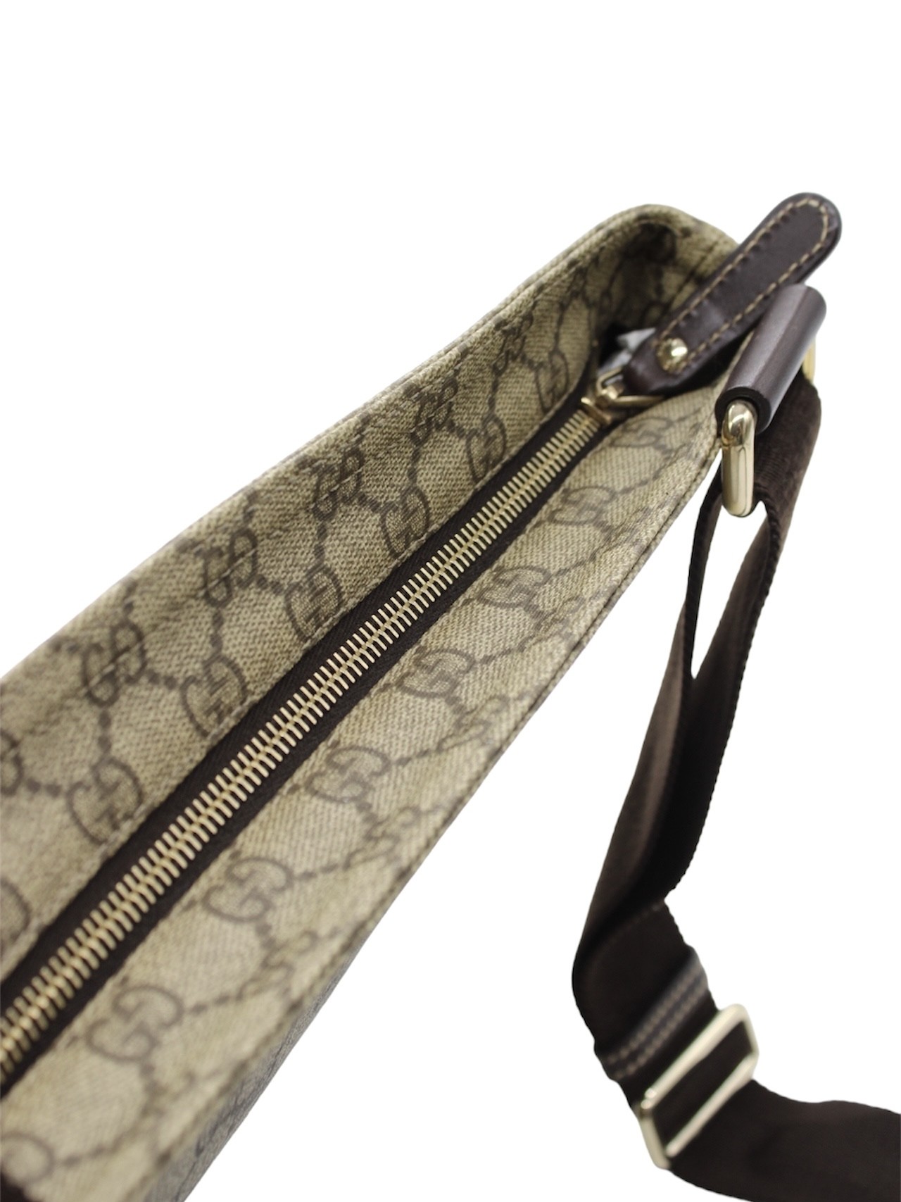 Tracolla Gucci in Tela GG Supreme e inserti in Pelle Testa di Moro thumb