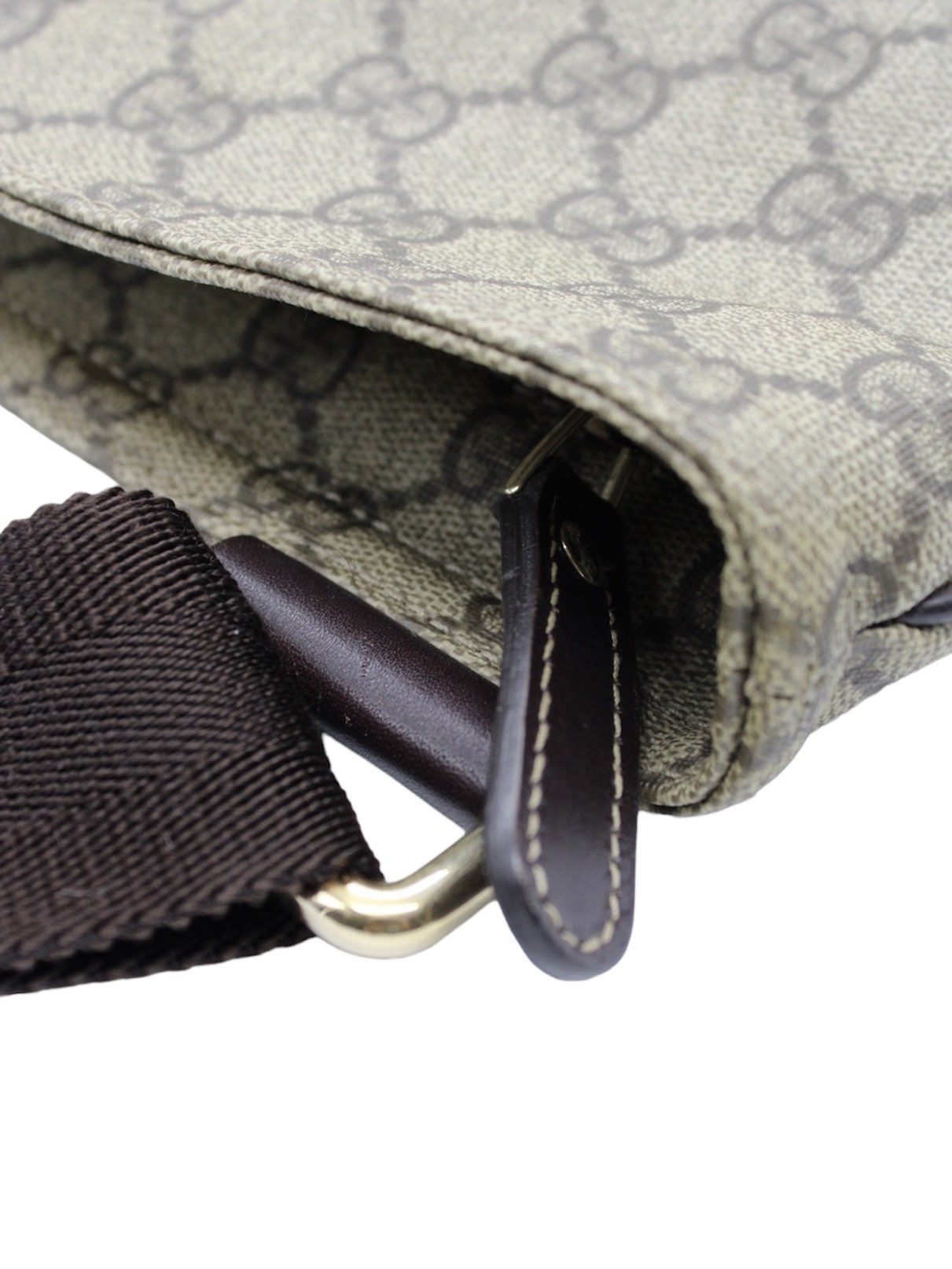 Tracolla Gucci in Tela GG Supreme e inserti in Pelle Testa di Moro thumb