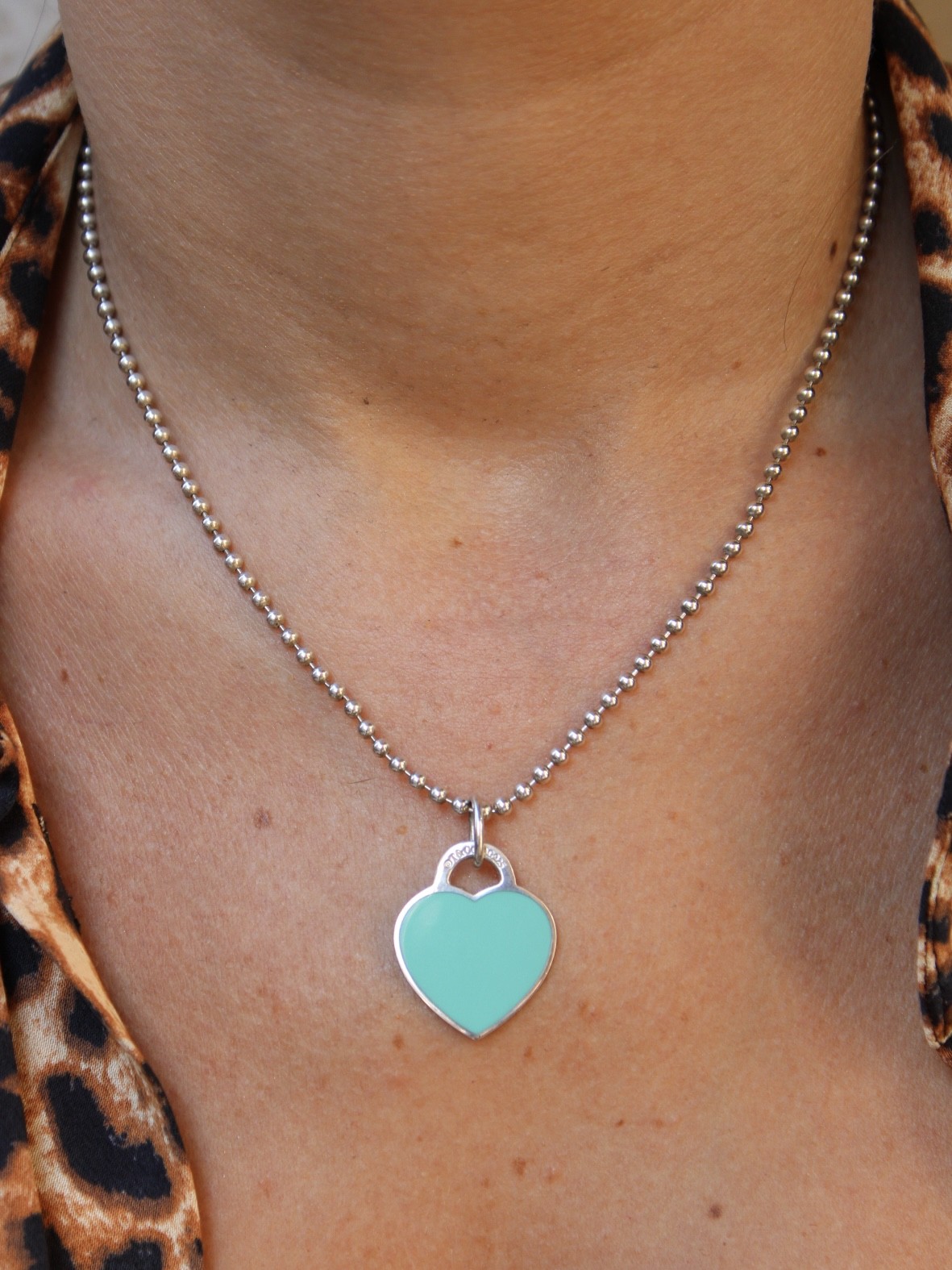 Collana Tiffany Heart Tag  Double Verde/Argento thumb