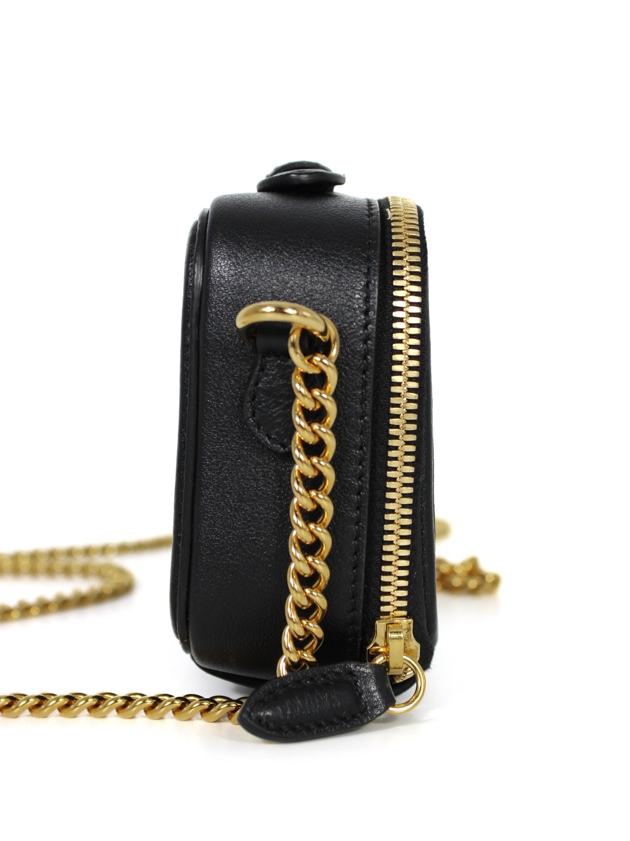 Borsa Gucci GG Top Handle in pelle nera thumb