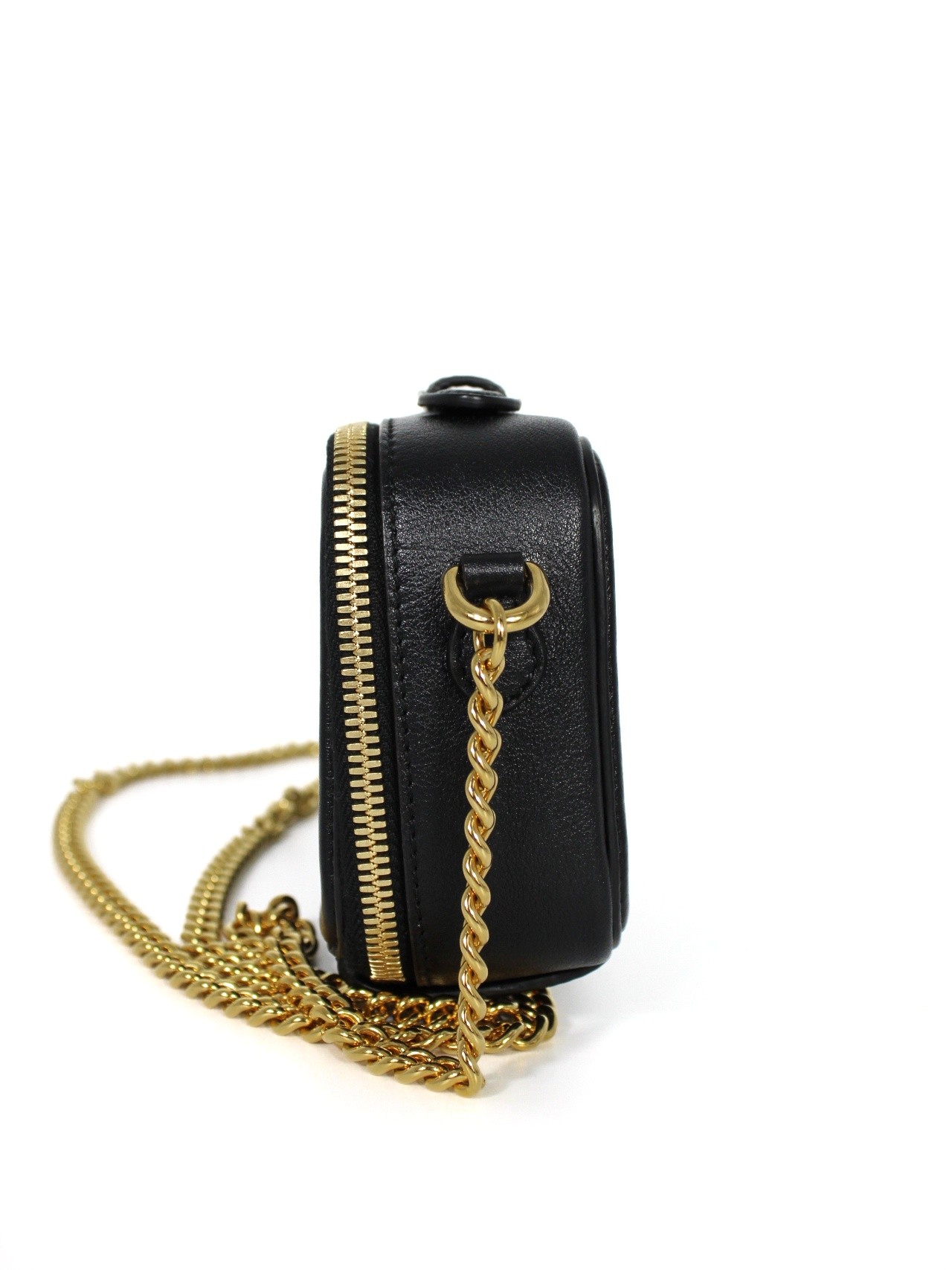 Borsa Gucci GG Top Handle in pelle nera thumb