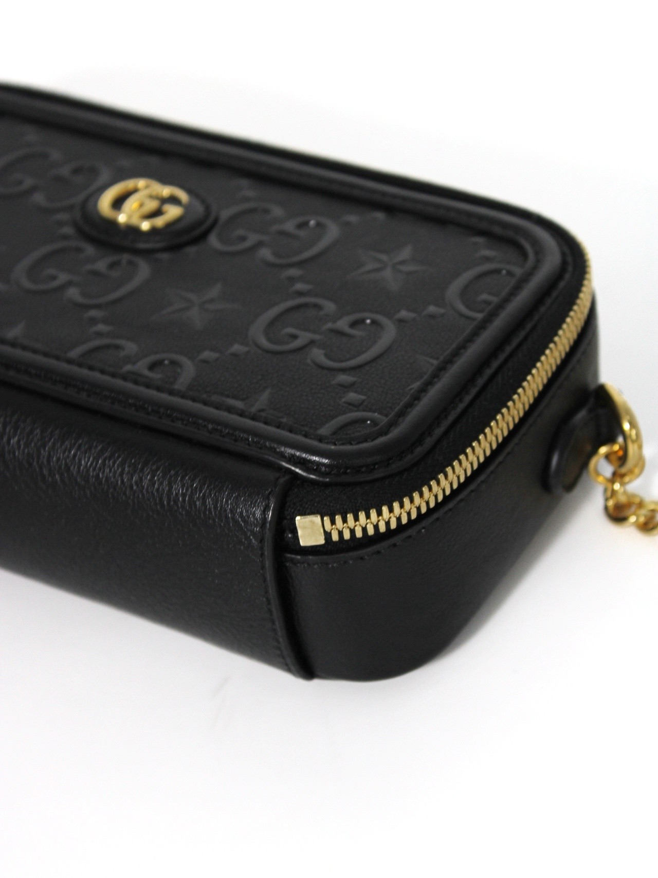 Borsa Gucci GG Top Handle in pelle nera thumb