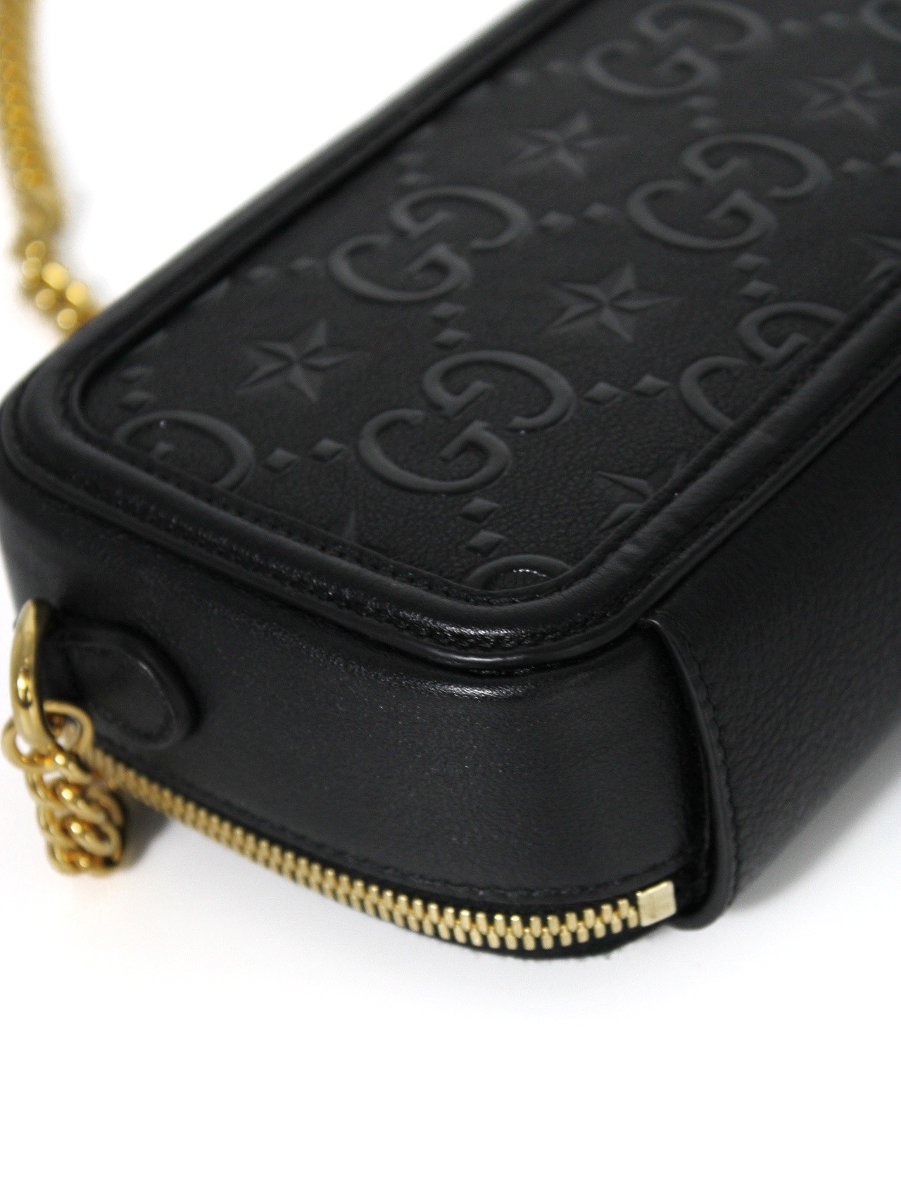 Borsa Gucci GG Top Handle in pelle nera thumb