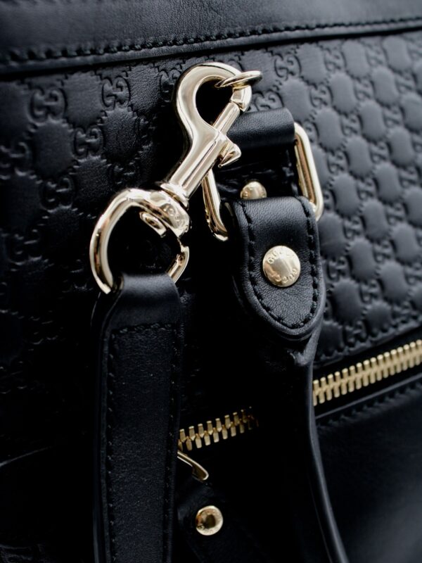 Shopper in Pelle Micro Guccissima Nera