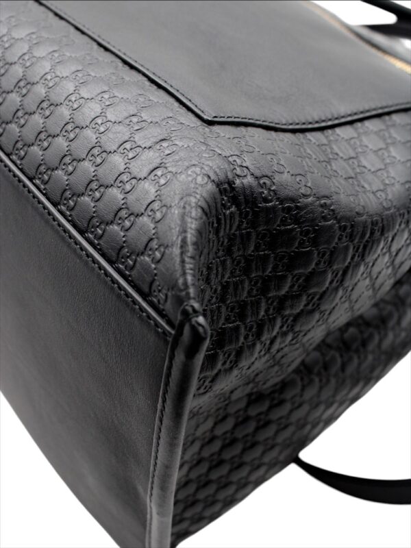 Shopper in Pelle Micro Guccissima Nera