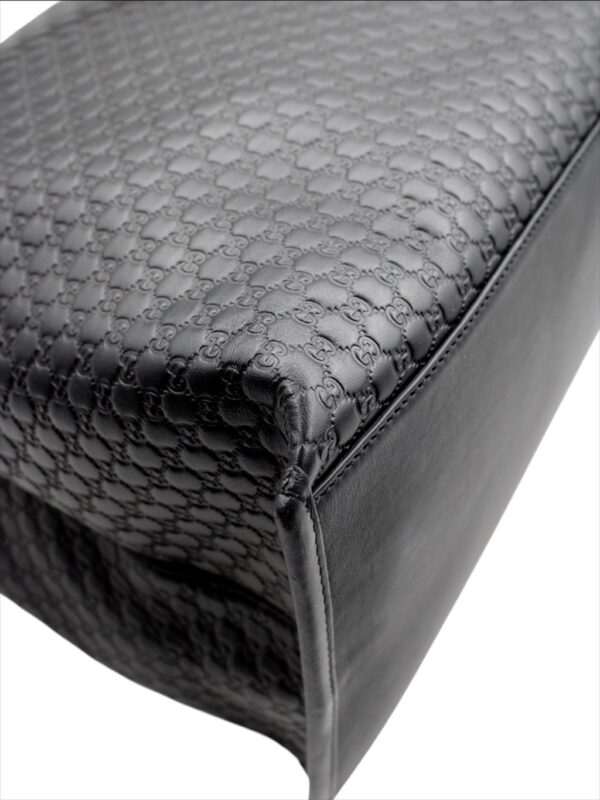 Shopper in Pelle Micro Guccissima Nera