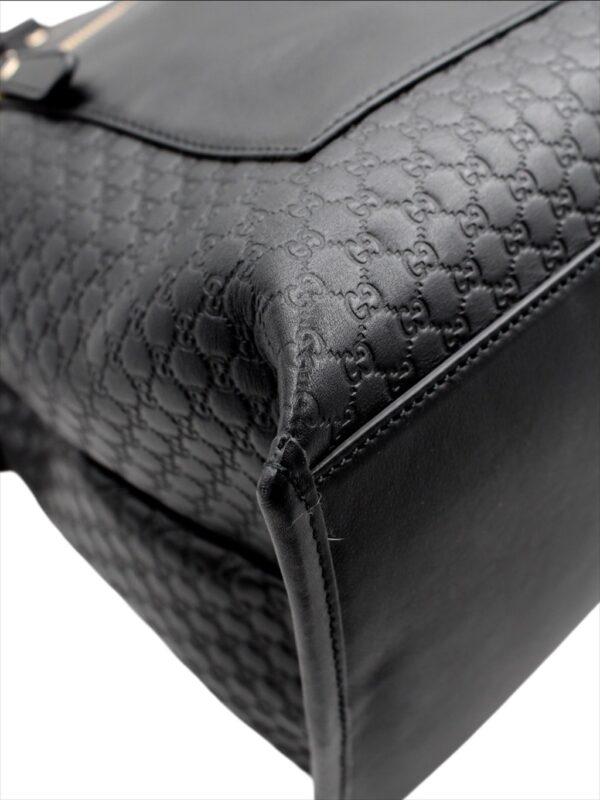 Shopper in Pelle Micro Guccissima Nera