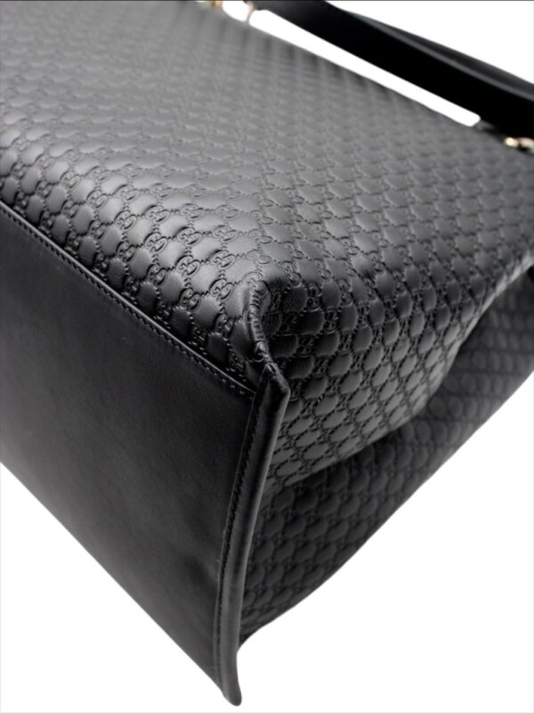 Shopper in Pelle Micro Guccissima Nera