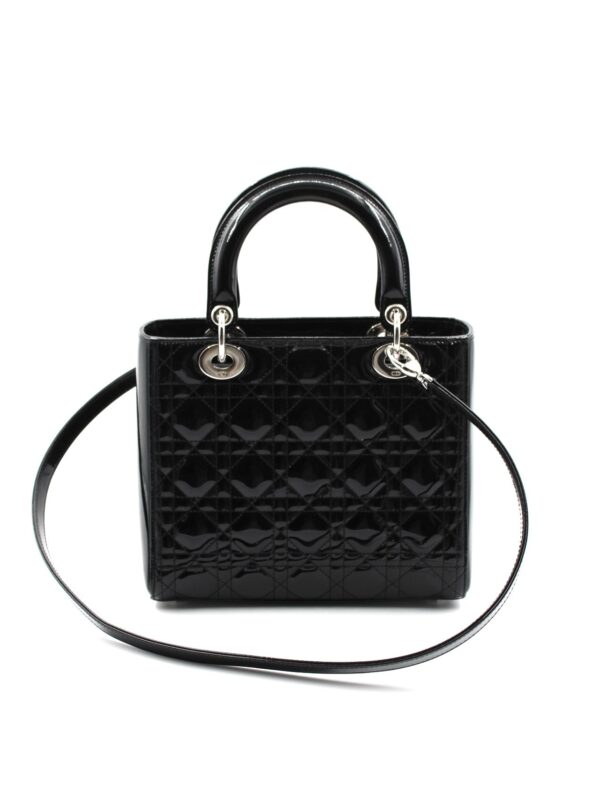 Borsa Lady Dior media in pelle verniciata