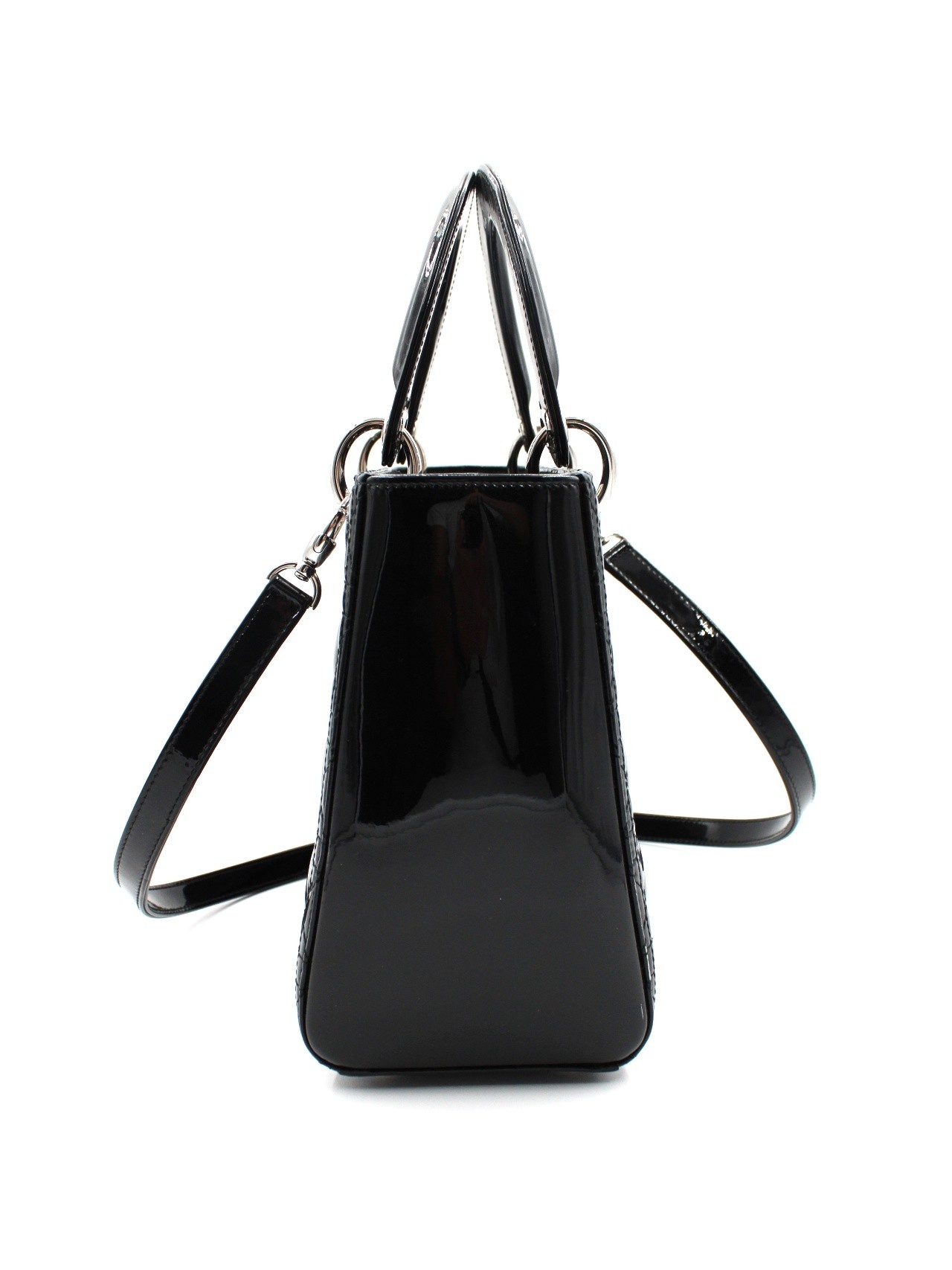 Borsa Lady Dior media in pelle verniciata thumb