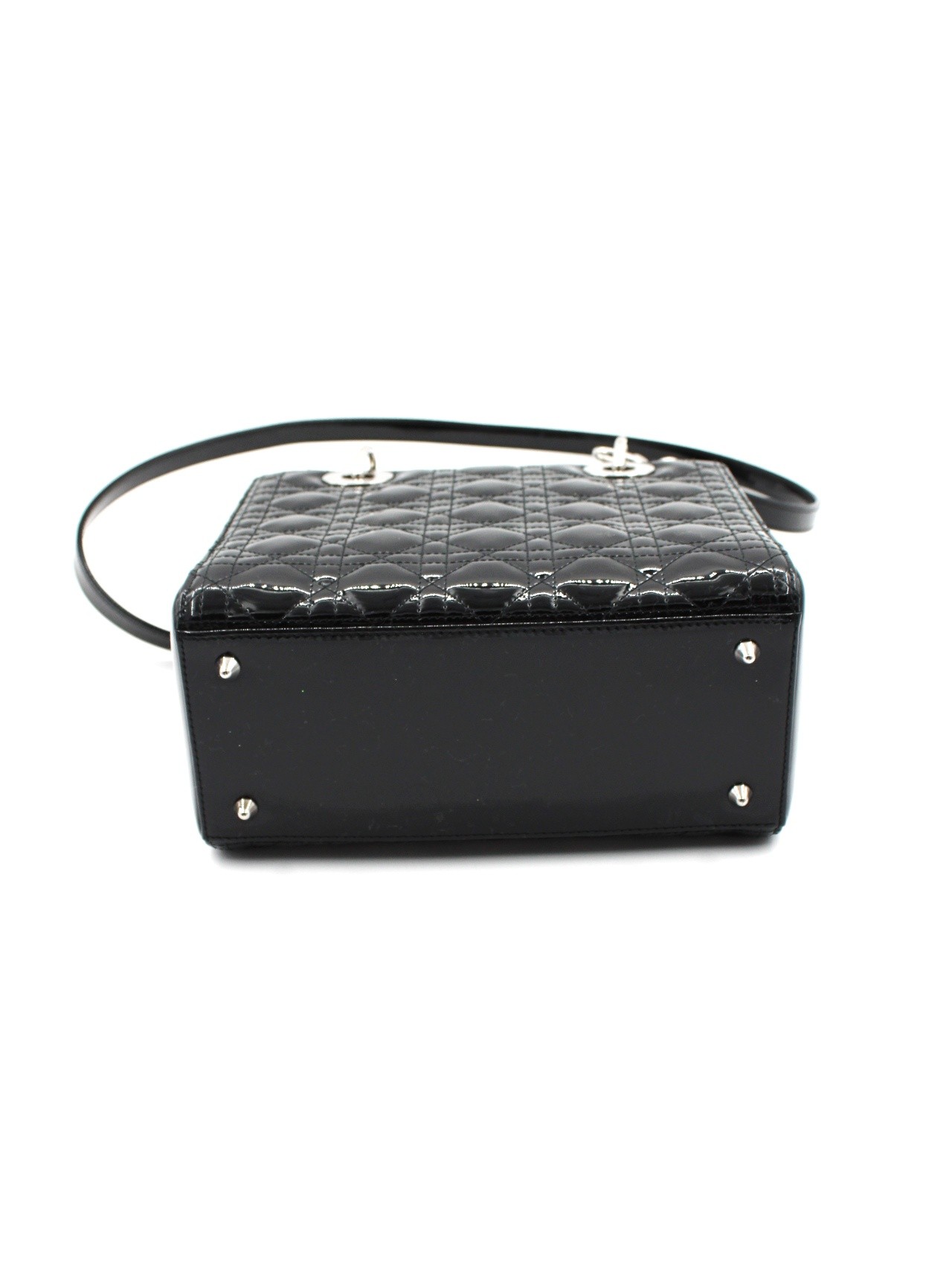 Borsa Lady Dior media in pelle verniciata thumb