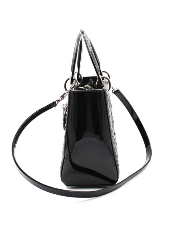 Borsa Lady Dior media in pelle verniciata