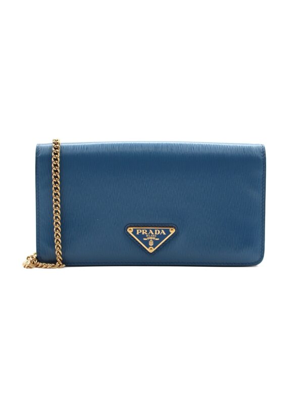 Tracolla Prada in pelle blu
