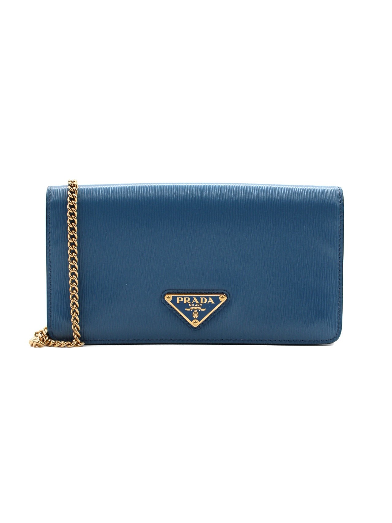 Tracolla Prada in pelle blu thumb
