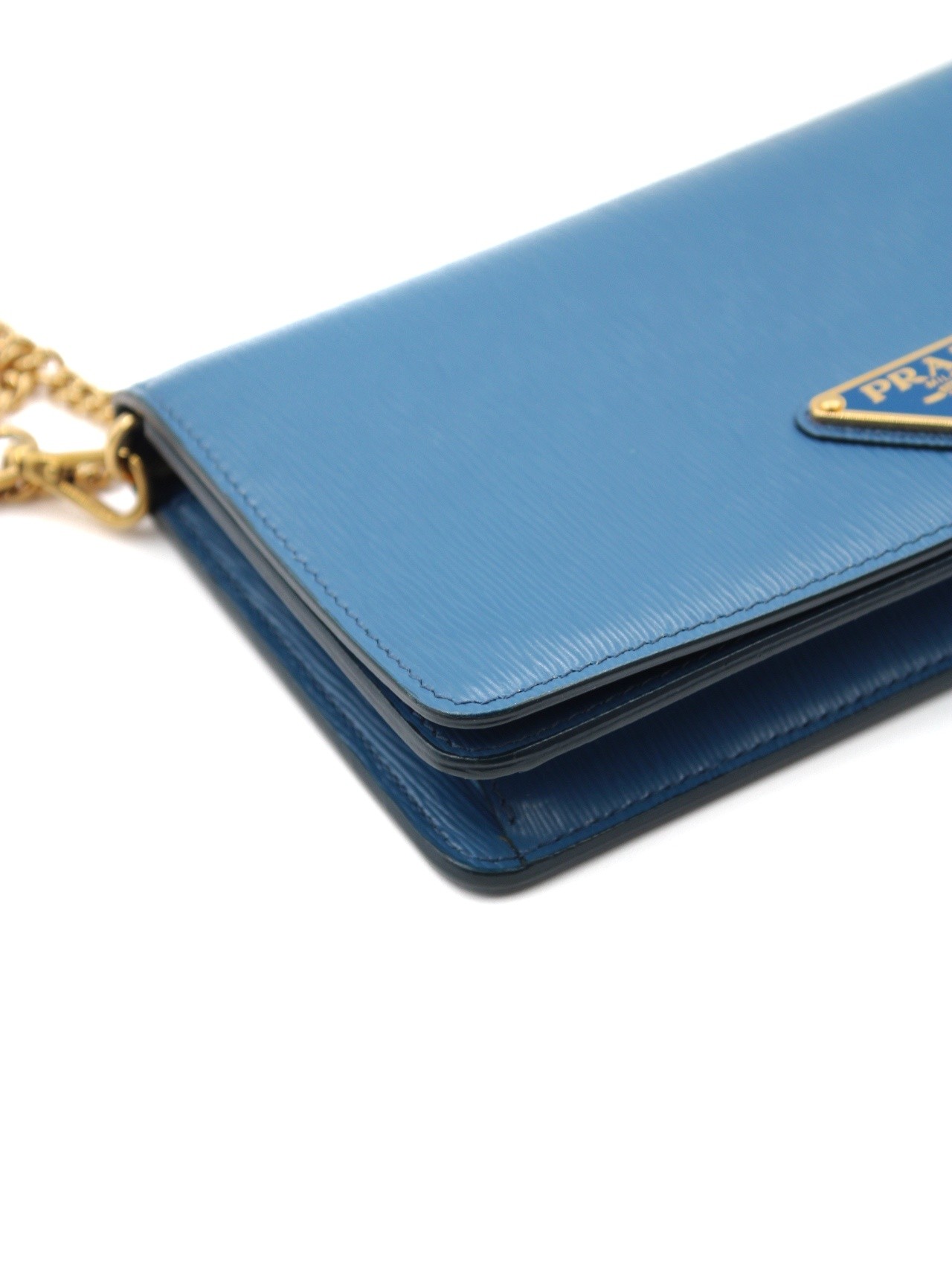 Tracolla Prada in pelle blu thumb