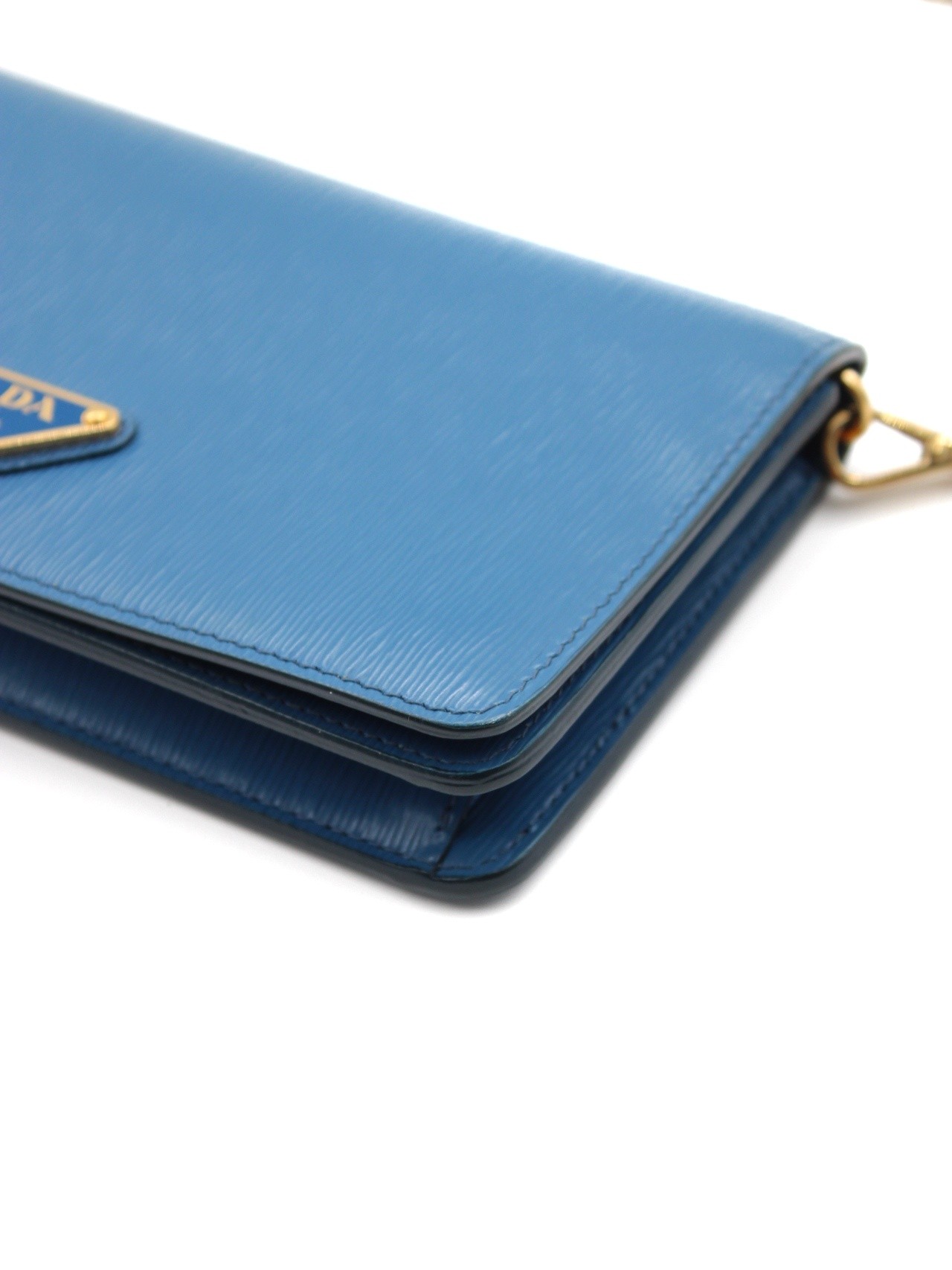 Tracolla Prada in pelle blu thumb