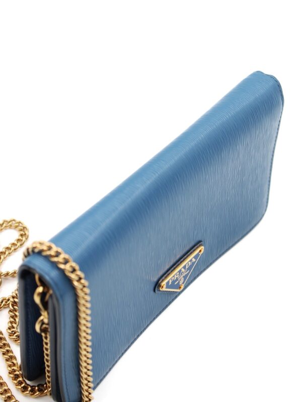 Tracolla Prada in pelle blu