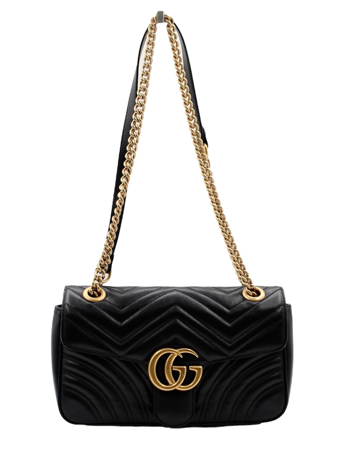 Borsa Gucci Marmont 26 in Pelle Nera thumb