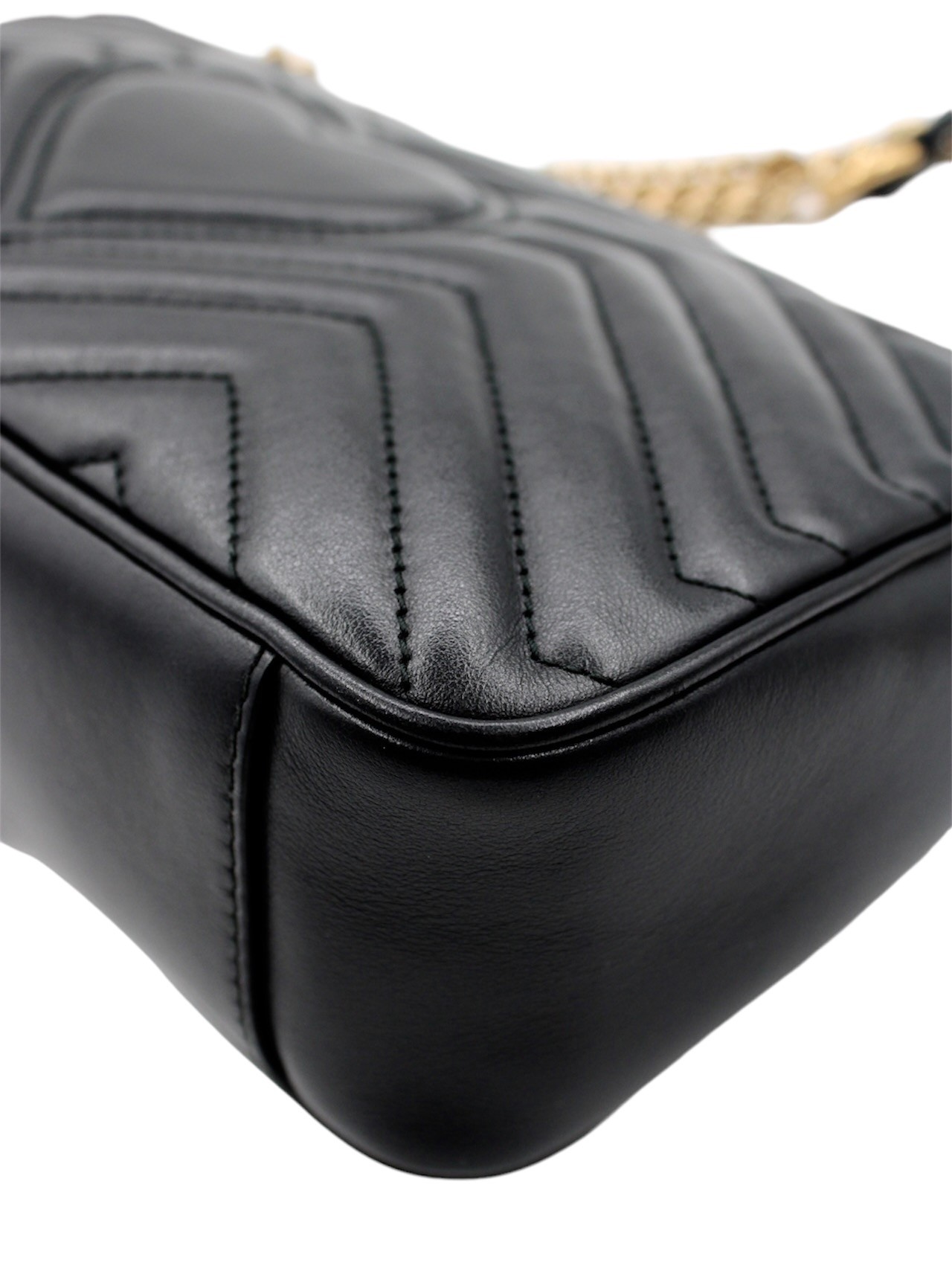 Borsa Gucci Marmont 26 in Pelle Nera thumb