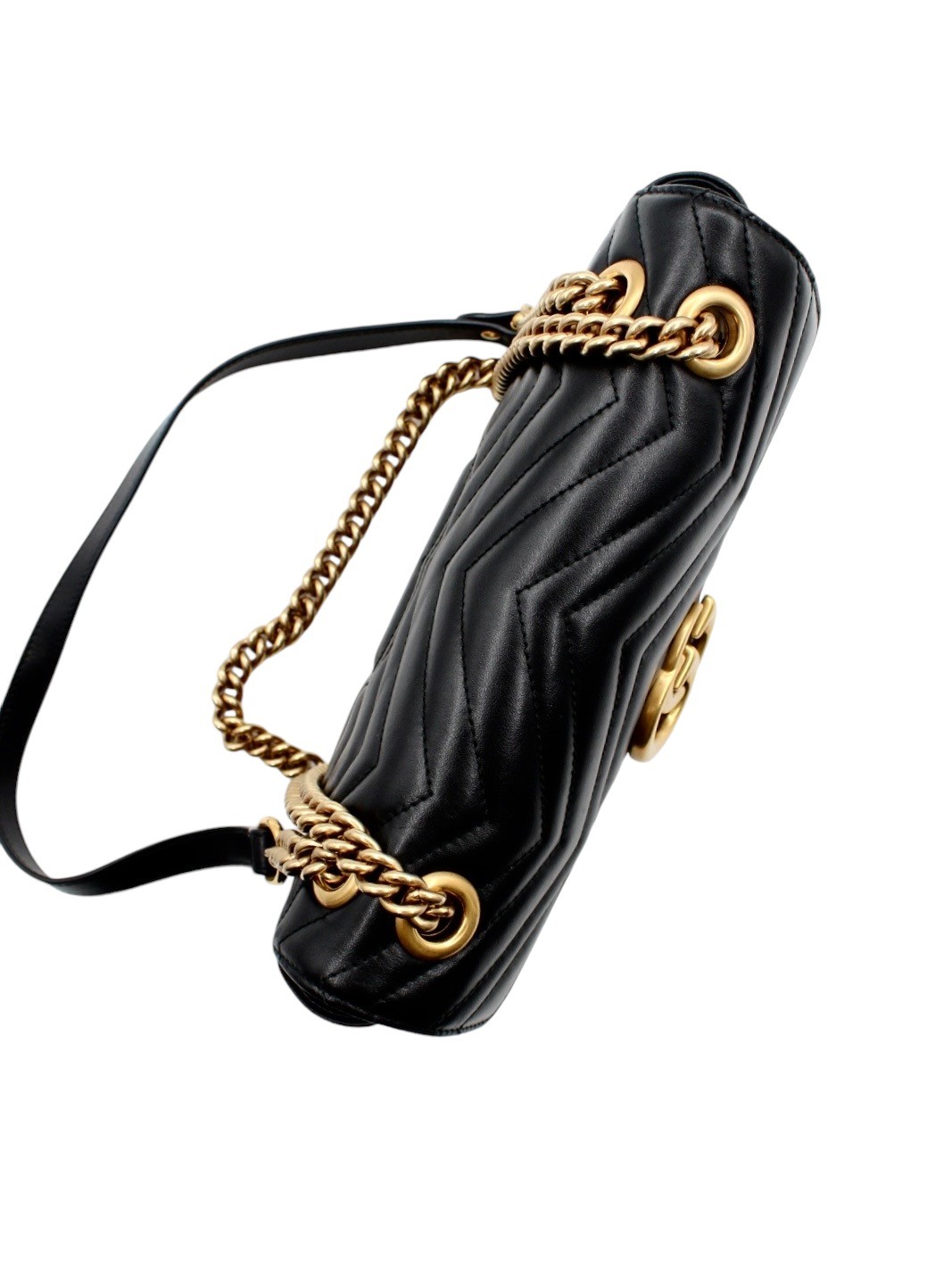 Borsa Gucci Marmont 26 in Pelle Nera thumb