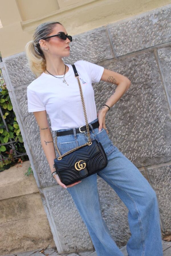 Borsa Gucci Marmont 26 in Pelle Nera