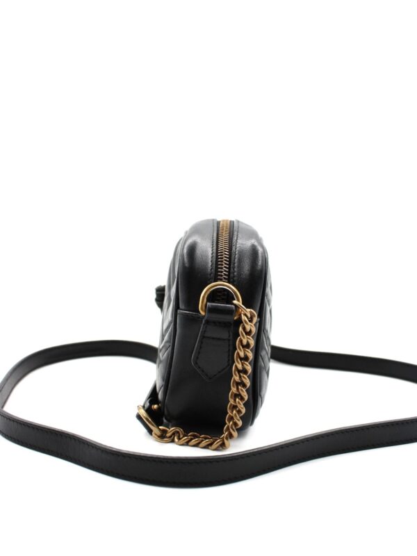 Tracolla mini Gucci Marmont in pelle nera