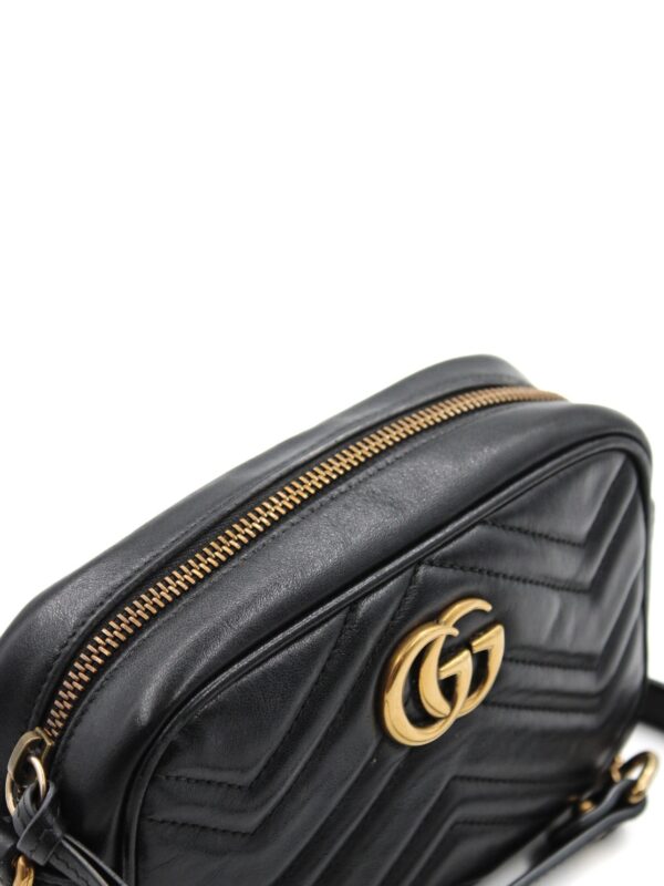 Tracolla mini Gucci Marmont in pelle nera