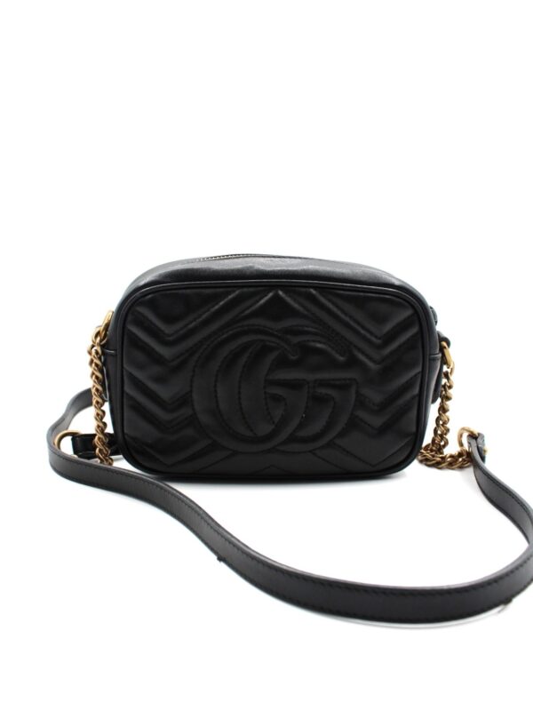 Tracolla mini Gucci Marmont in pelle nera